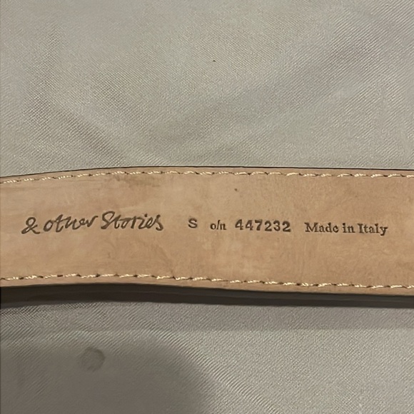 & Other Stories Leopard Print Leather Belt Gold Buckle Size Small